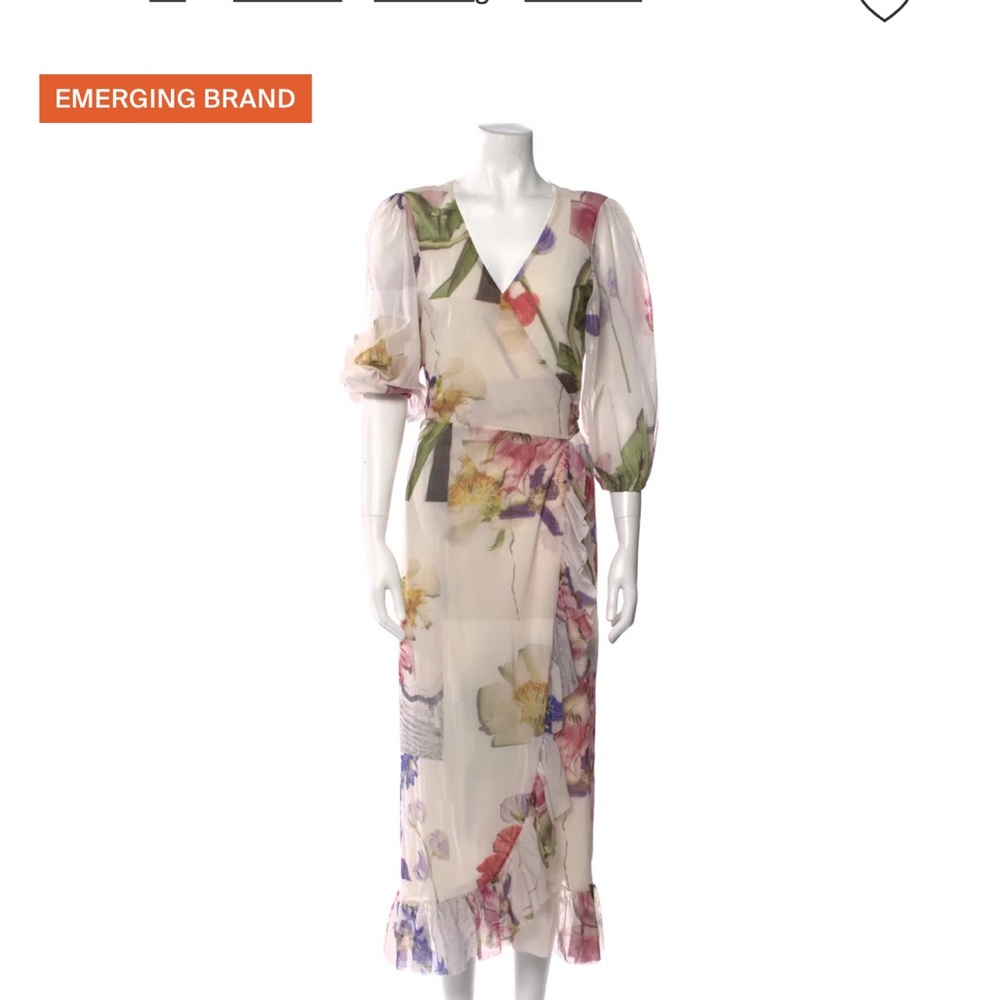 Ganni Floral Wrap Dress